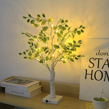 Lumières De Noël Led À Feuilles Vertes-Lampe Veilleuse